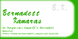 bernadett kamaras business card